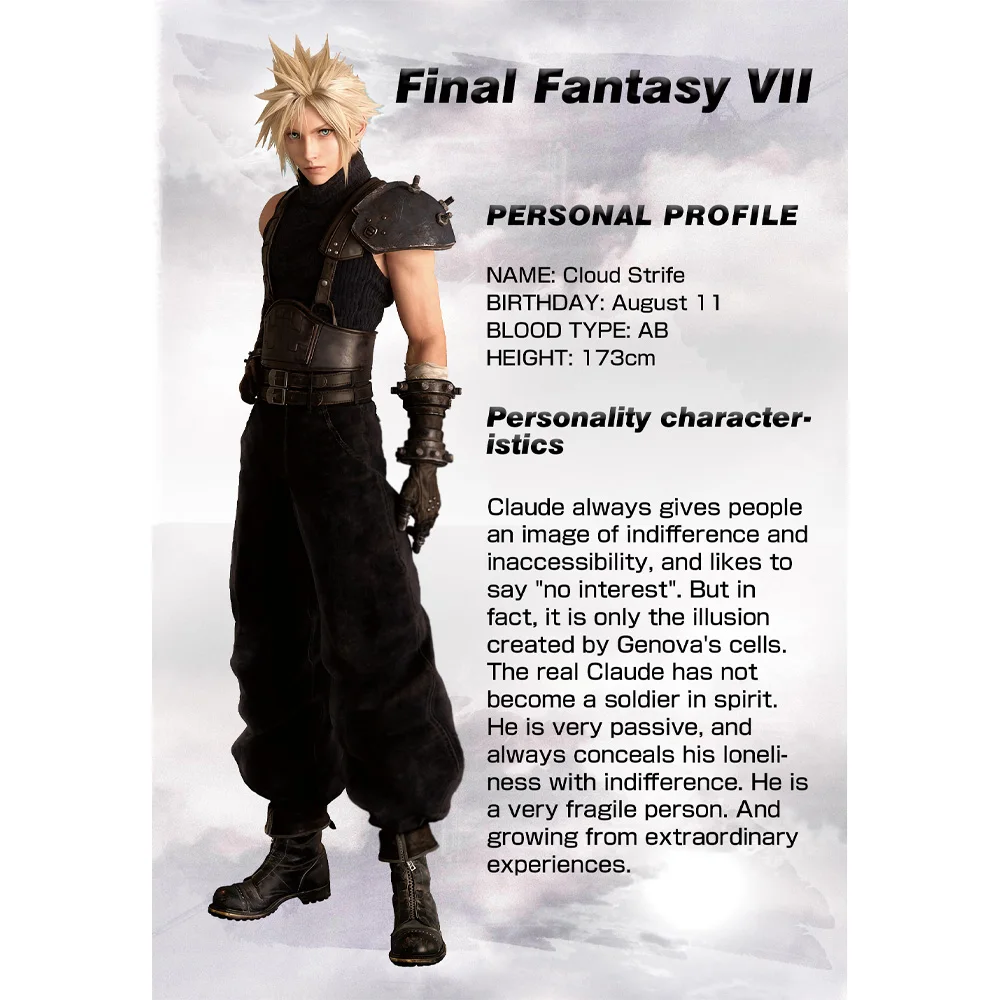 Набор из 3 карт Final Fantasy VII с Тифой, Эрис и милыми аниме-девушками из классической коллекции игровых карт.