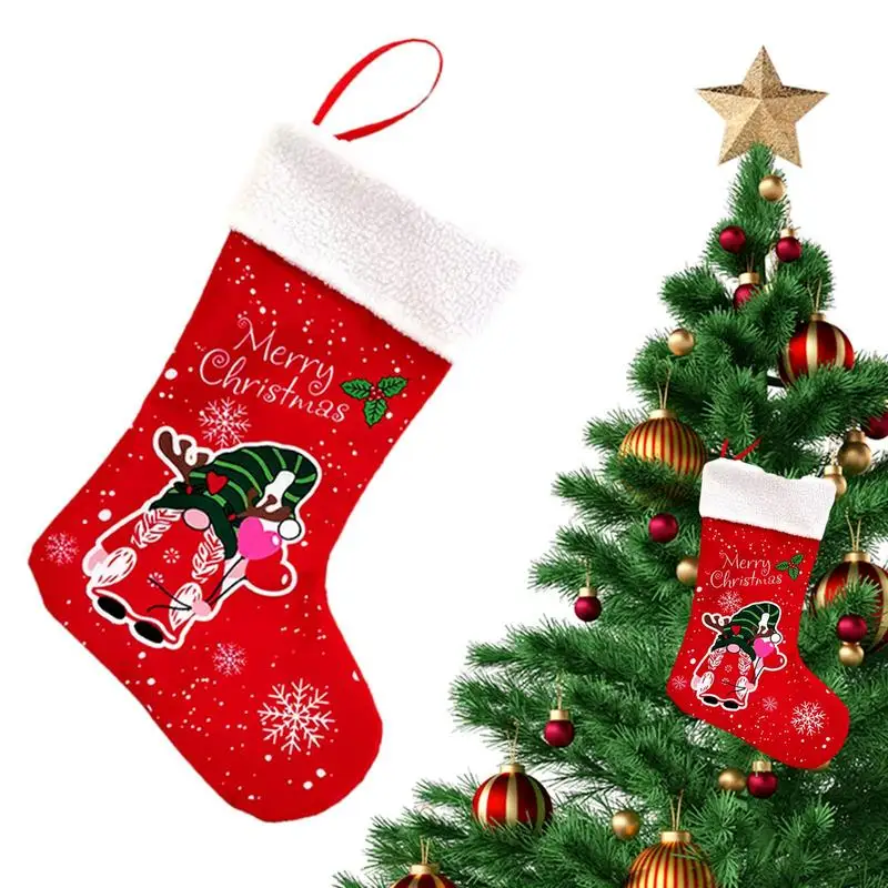 

Christmas Stockings Candy Gift Socks Santa Swedish Gnome Fireplace Hang Stockings Christmas Stockings For Kids Candy Gift Bag