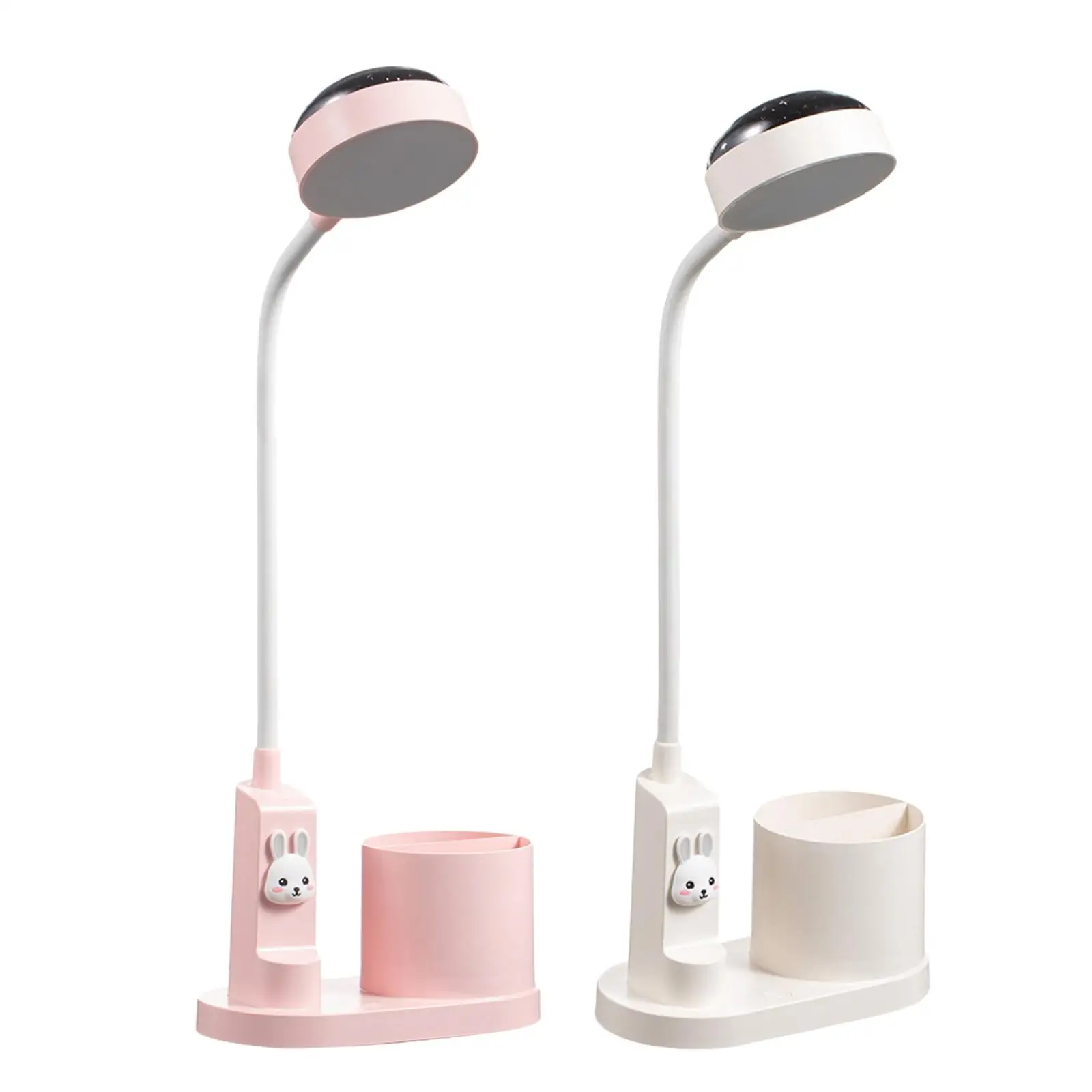 

LED Desktop Lamp Flexible Gooseneck 3 Brightness Desk Light Dimmable Table Lamp with Pen Holder Star Projector Light for Home