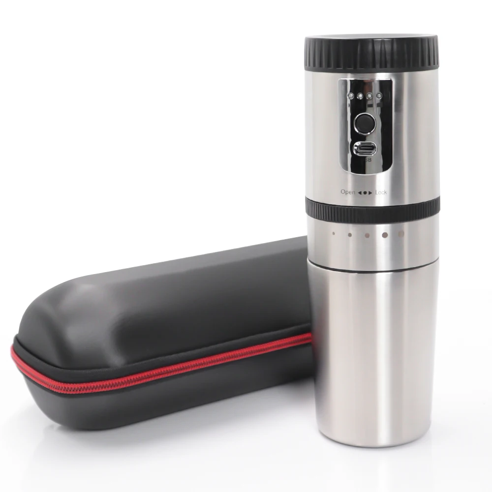 

Портативная кофеварка для путешествий, кемпинга, автомобиля, беспроводная кофемолка, электрическая кофемолка с коническими заусенцами, перезаряжаемая