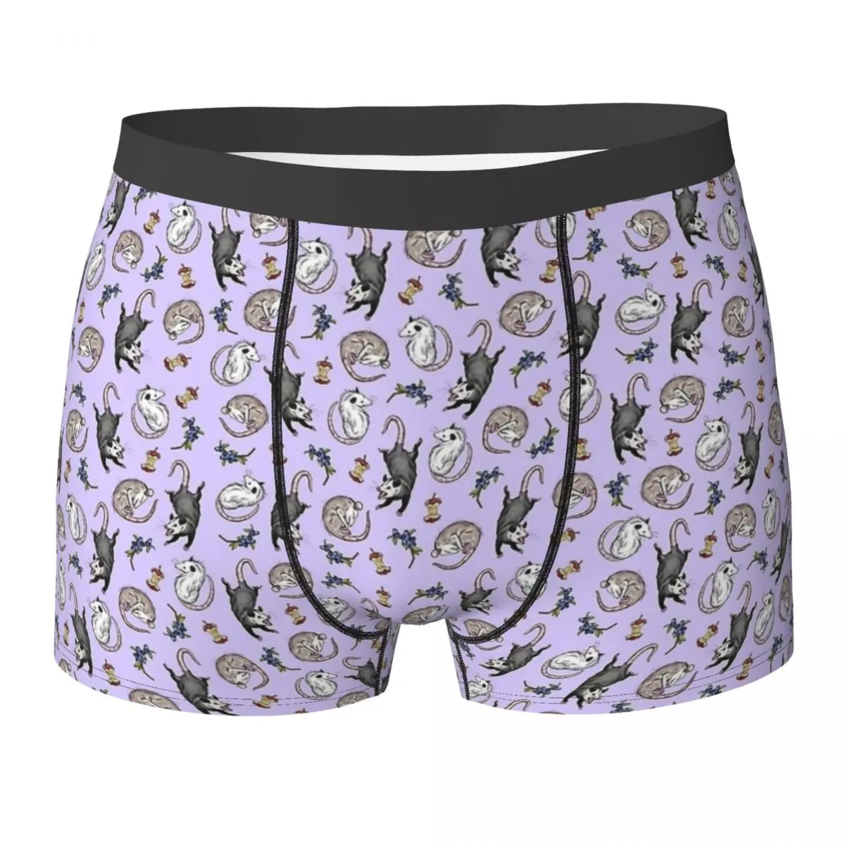 

Men Trash Babies Cute Opossum Animals Underwear Sexy Boxer Shorts Panties Homme Mid Waist Underpants Plus Size