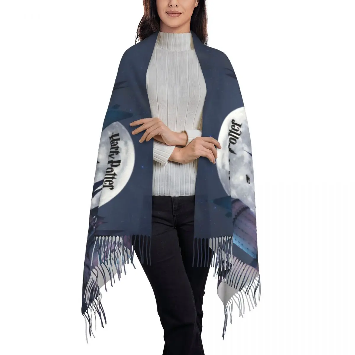 Шарф из фильма H-HARRY P-POTTER с длинной кисточкой теплая мягкая шаль женские