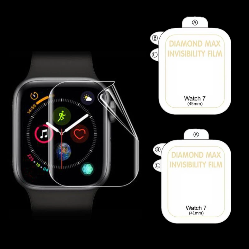 

For Apple Watch Series 7 8 2022 Soft Protective Film 41mm 45mm Full Cover Transparent Sticker Screen Protector For iWatch 8 Film