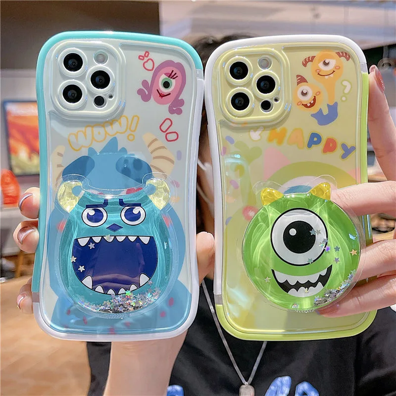 

Disney Monsters, Inc. Mike SULLIVAN with Quicksand Stand Phone Cases For iPhone 13 12 11 Pro Max XR XS MAX X Back Cover