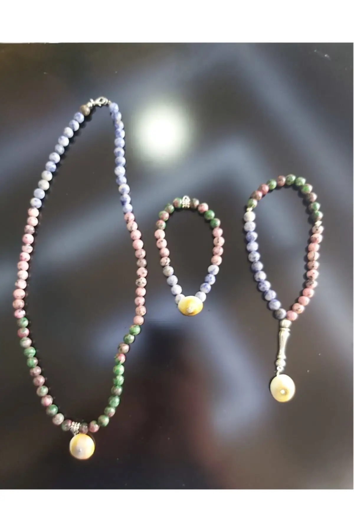 

Женские Модные ювелирные изделия, кальдалит роданит антиолит и соусы, 3 шт. Наборы