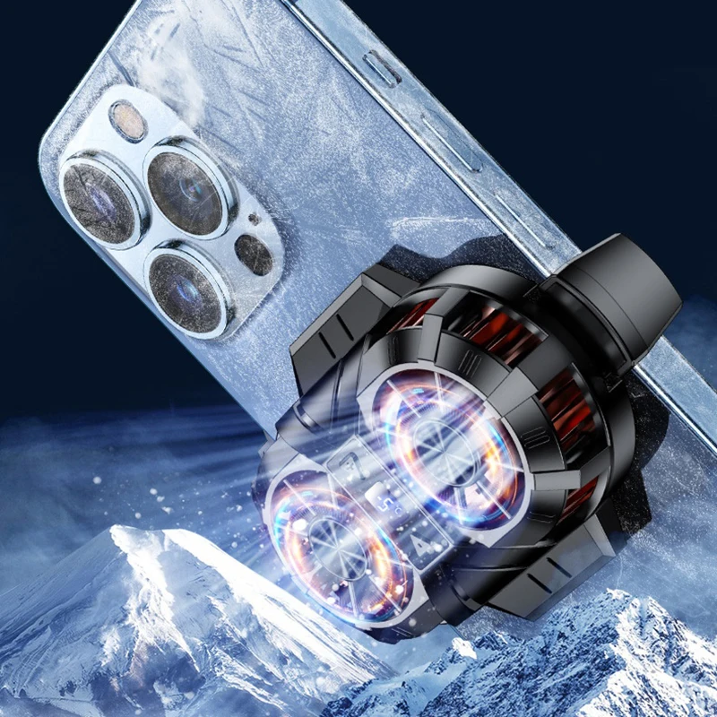Najtaniej 2 Fan Backpack Mobile Phone Cooler Three-speed Cell Cooler Charger Portable Gaming Radiator For Android Iphone 8 X 11 12 13 2022