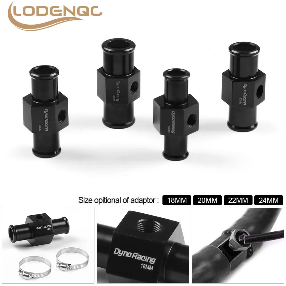 

Lodenqc Black Water Temp Gauge Radiator Temperature Water Temp Joint Pipe Sensor 18MM 20MM 22MM 24MM Hose Adapter