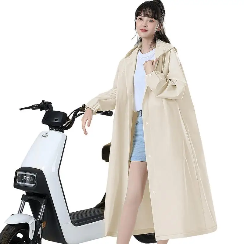 Thickened Impermeable Waterproof Rain Coat Women Men Travel Hooded Beam Port Rain Poncho For Camping