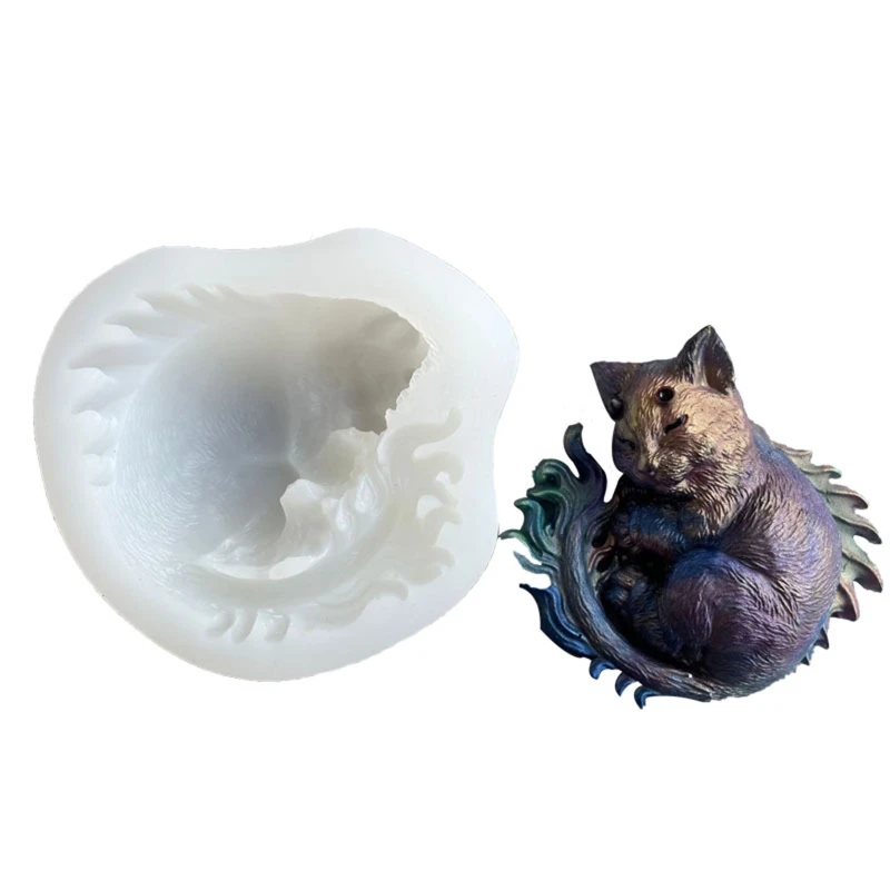 

Unique Lovely Fox Epoxy Resin Silicone Mold for Fondant Cake Decorating 3D Silicone Polymer Clay Plaster Mould DIY Decor T8DE