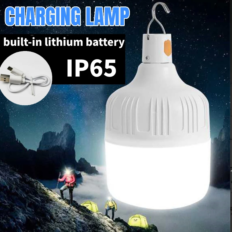 

LED Lantern Portable Emergency Lights USB Rechargeable Adjustable Tent Lamp BBQ Fishing Camping Lighting For Patio Garden