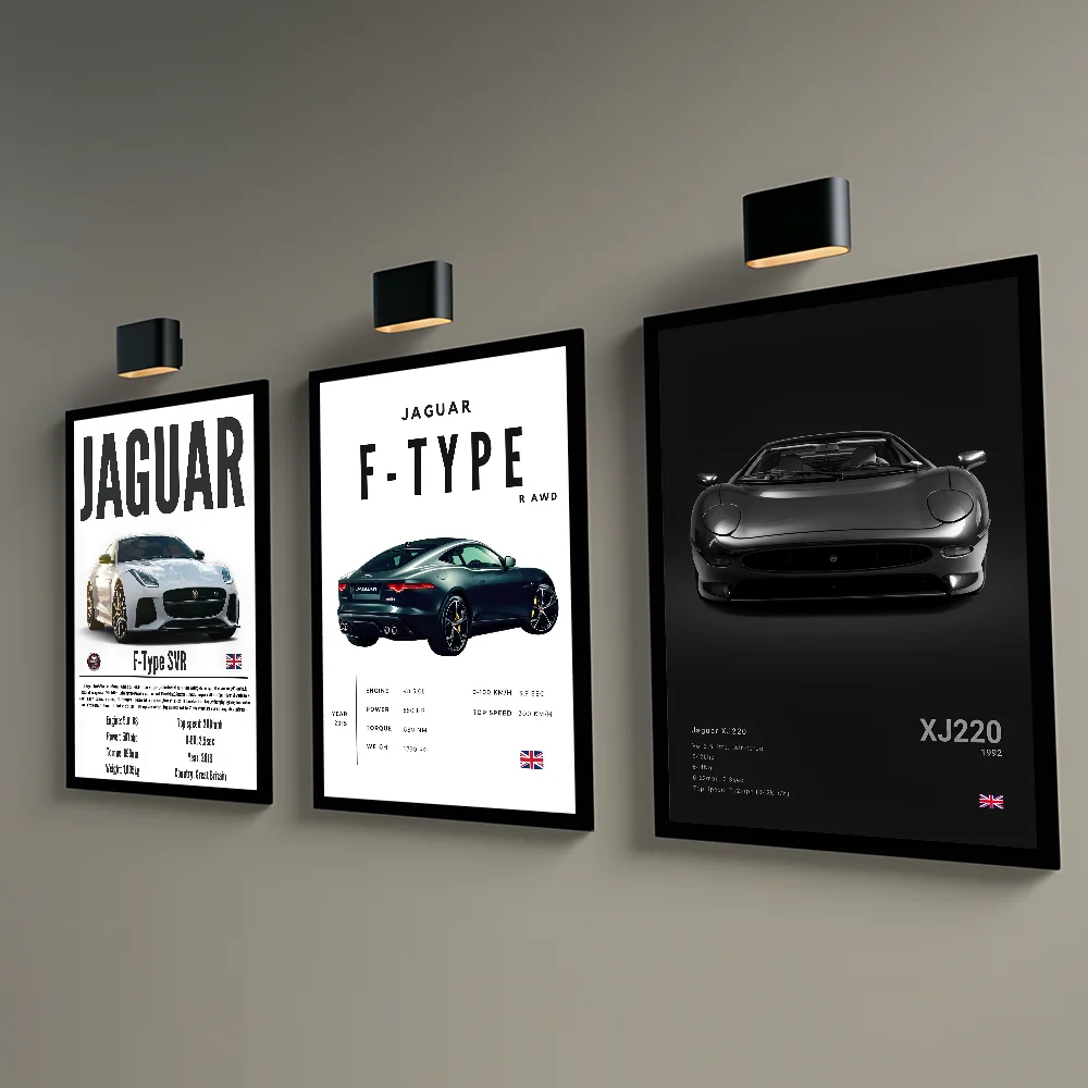 Фото J-JAgUARs F Тип SVR XJ220 КРУТОЙ Плакат Липкая Настенная Художественная Печать Водонепроницаемый Дом Гостиная Кровать Бар Прихожая Эстетический Декор №5