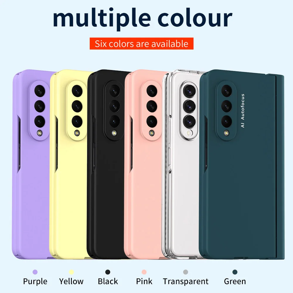 with Touch Pen For Samsung Galaxy Z Fold 5 4 3 2 5G Case Hinge Pen Slot Front Screen Glass Protect Capa Z Fold 2 3 4 5 Cover