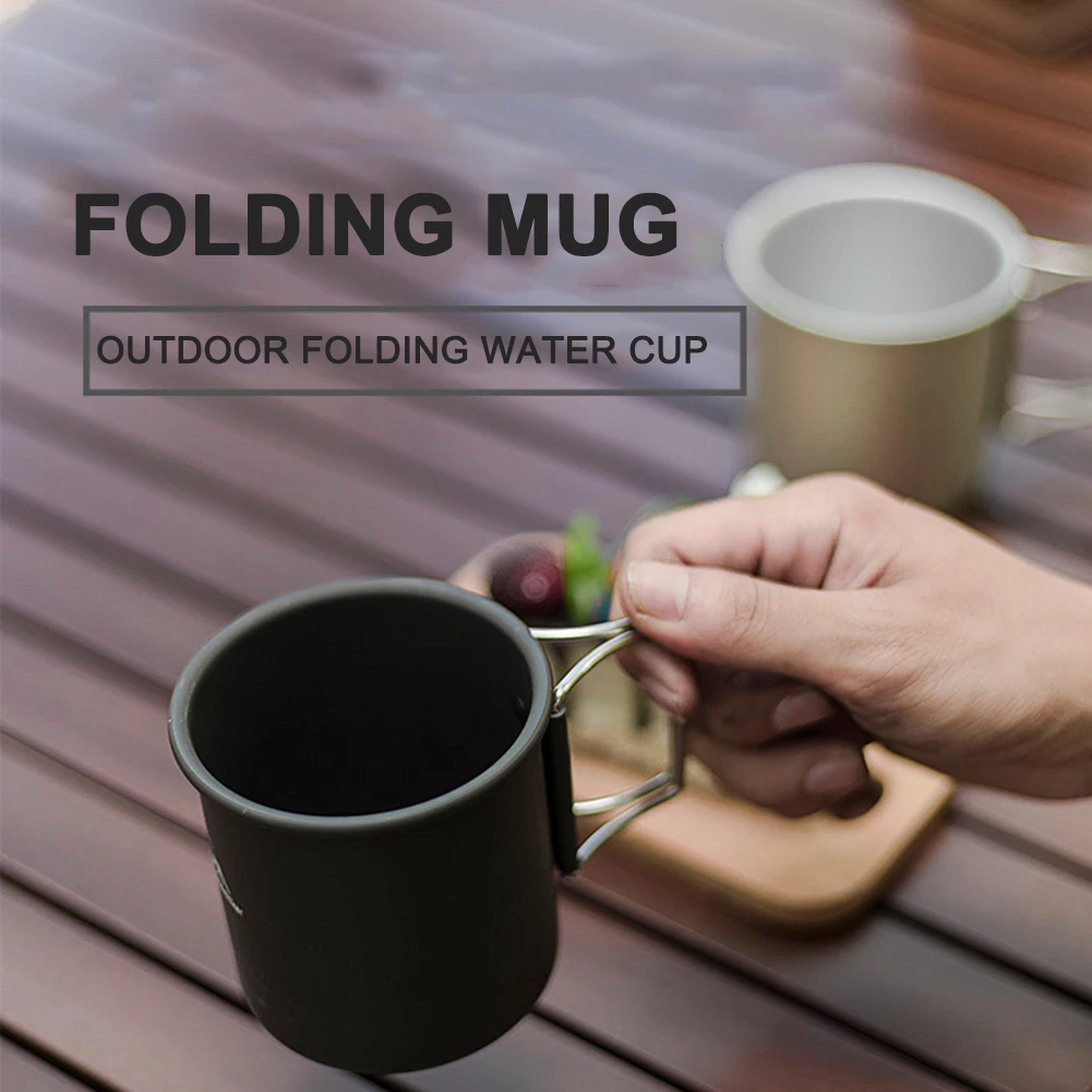 

Mountainhiker 300 мл кружки для воды со складной ручкой легкая Кружка для пикника из алюминиевого сплава