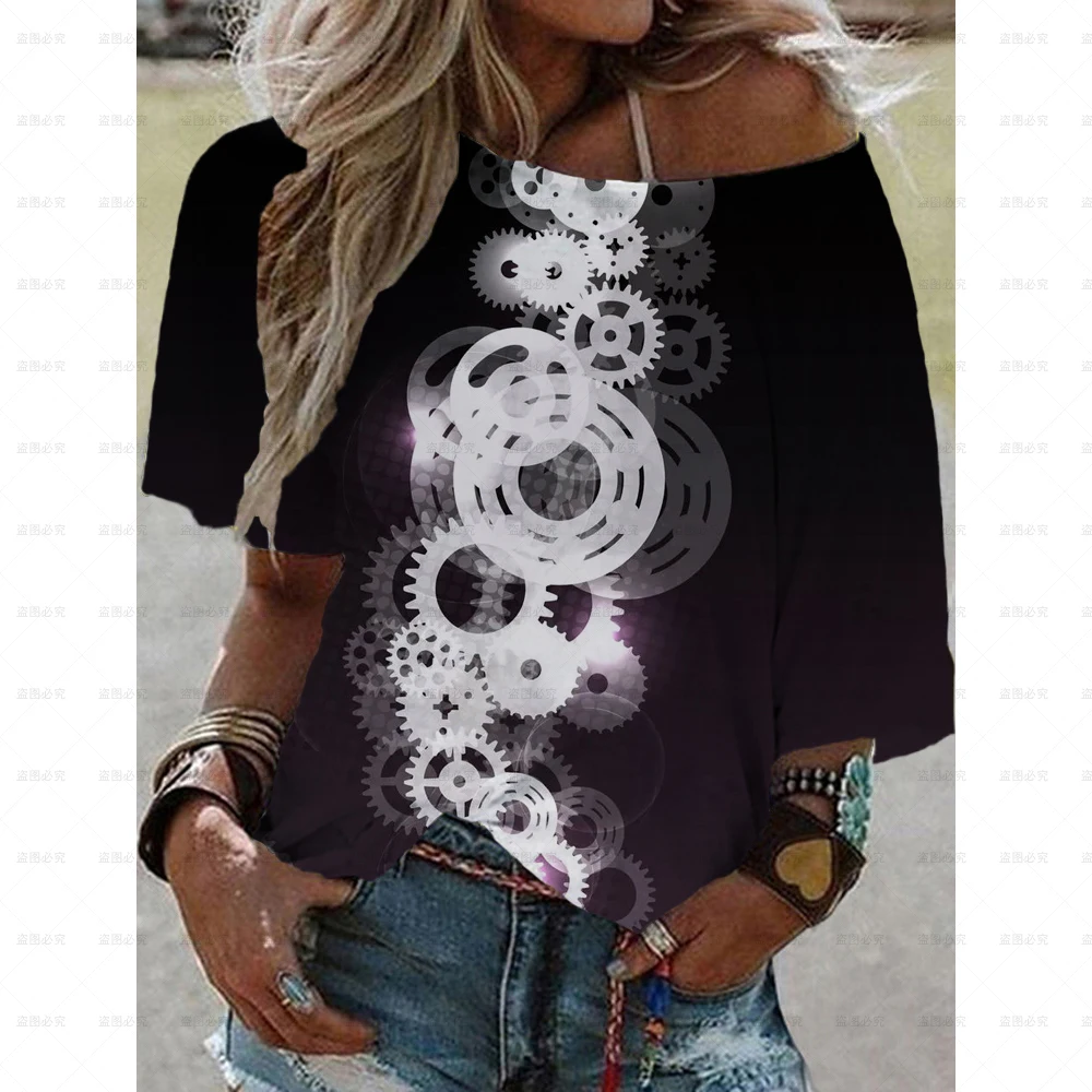 

Женская футболка с коротким рукавом, V-образным вырезом и цветочным принтом