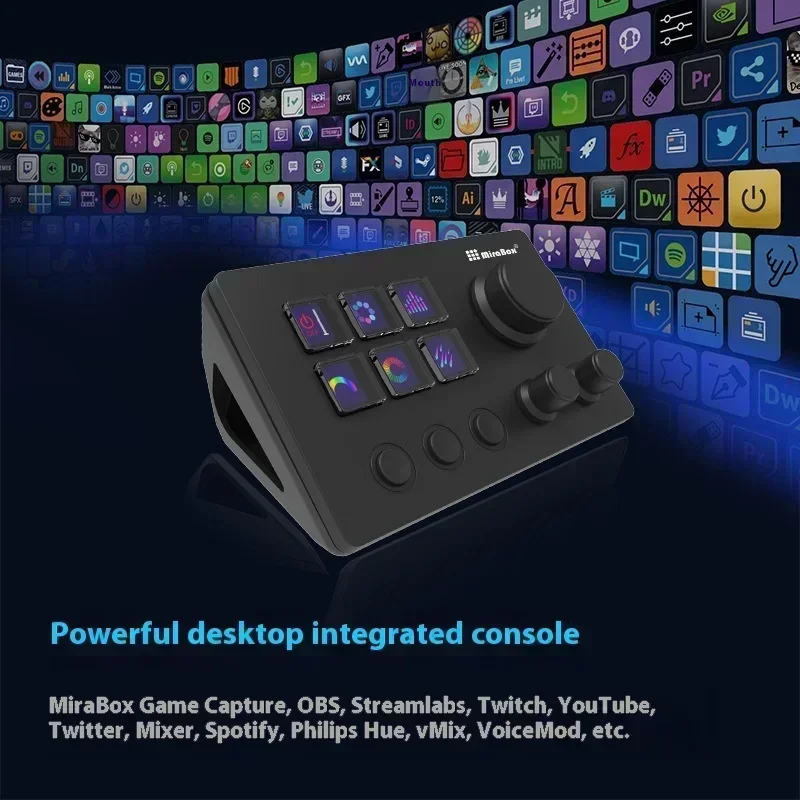 Mirabox N3 Streamdeck 12-клавишная мини-визуальная клавиатура с тремя многофункциональными