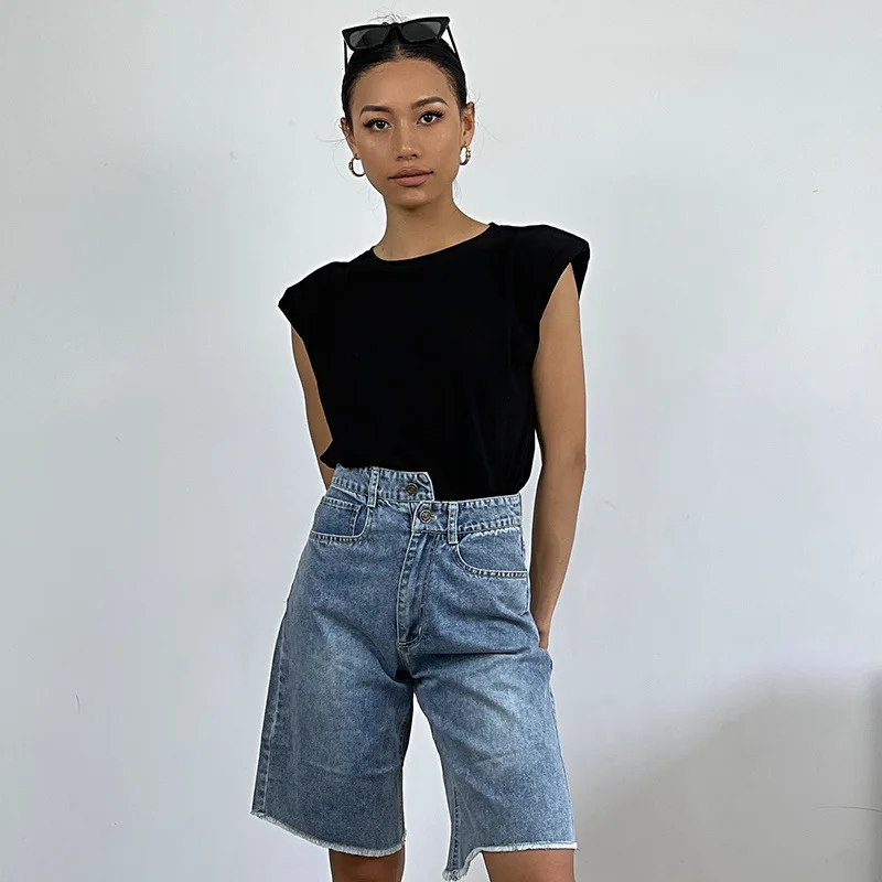 

Women Sleeve with Pad Sleeveless Basic Tee