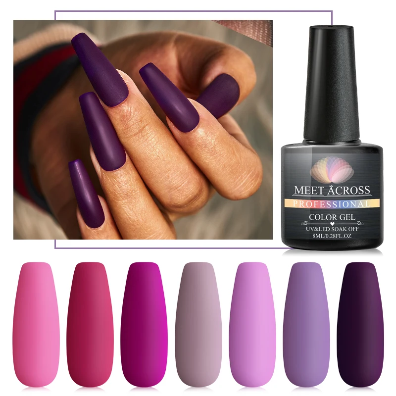 

Матовый Гель-лак для ногтей Meet Across, гибридный Полупостоянный удаляемый замачиванием Матовый верхний слой