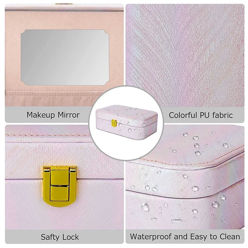 Jewelry Storage Box Women's Jewelry Storage Box And Earrings Bracelet Necklace Ring PU Leather Storage Box