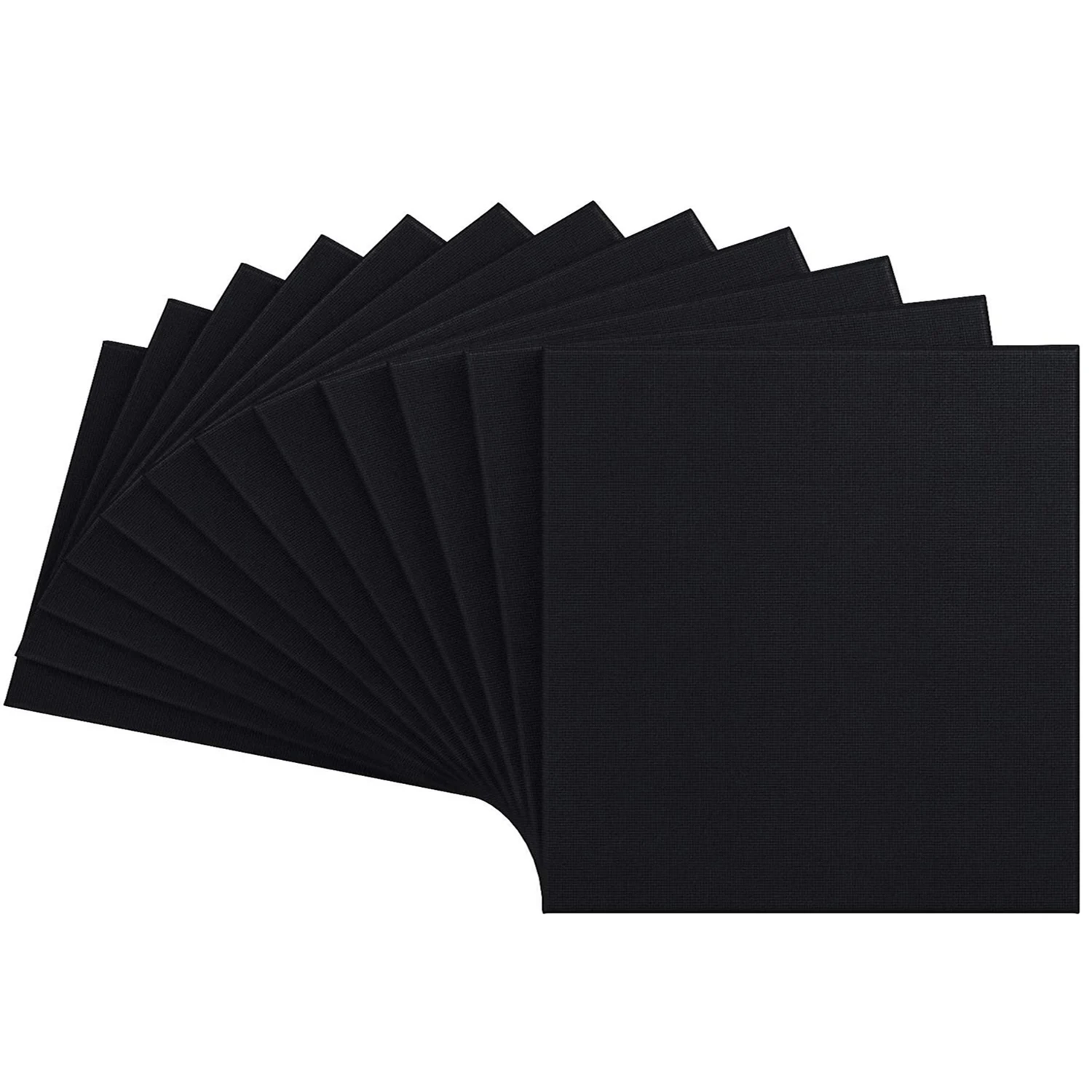 

Paint Canvases for Painting, Pack of 4, 16x16 Inches, Blank Black Canvas Bulk, 100% Cotton Stretched Canvas, 8 oz Gesso-Primed