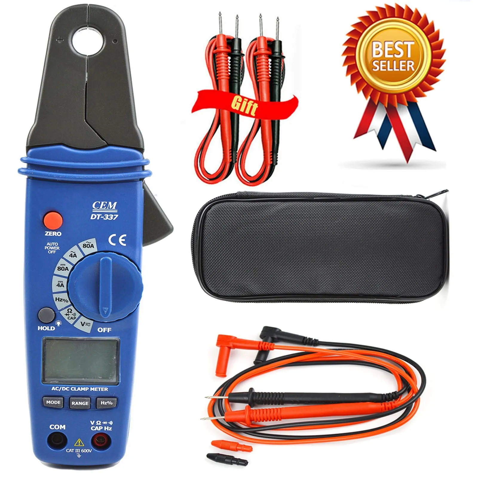 

CEM DT-337 Digital Clamp Meter Small Jaw Ammeter High Precision AC / DC Clamp Meter Multimeter Leakage Current Meter Auto Repair