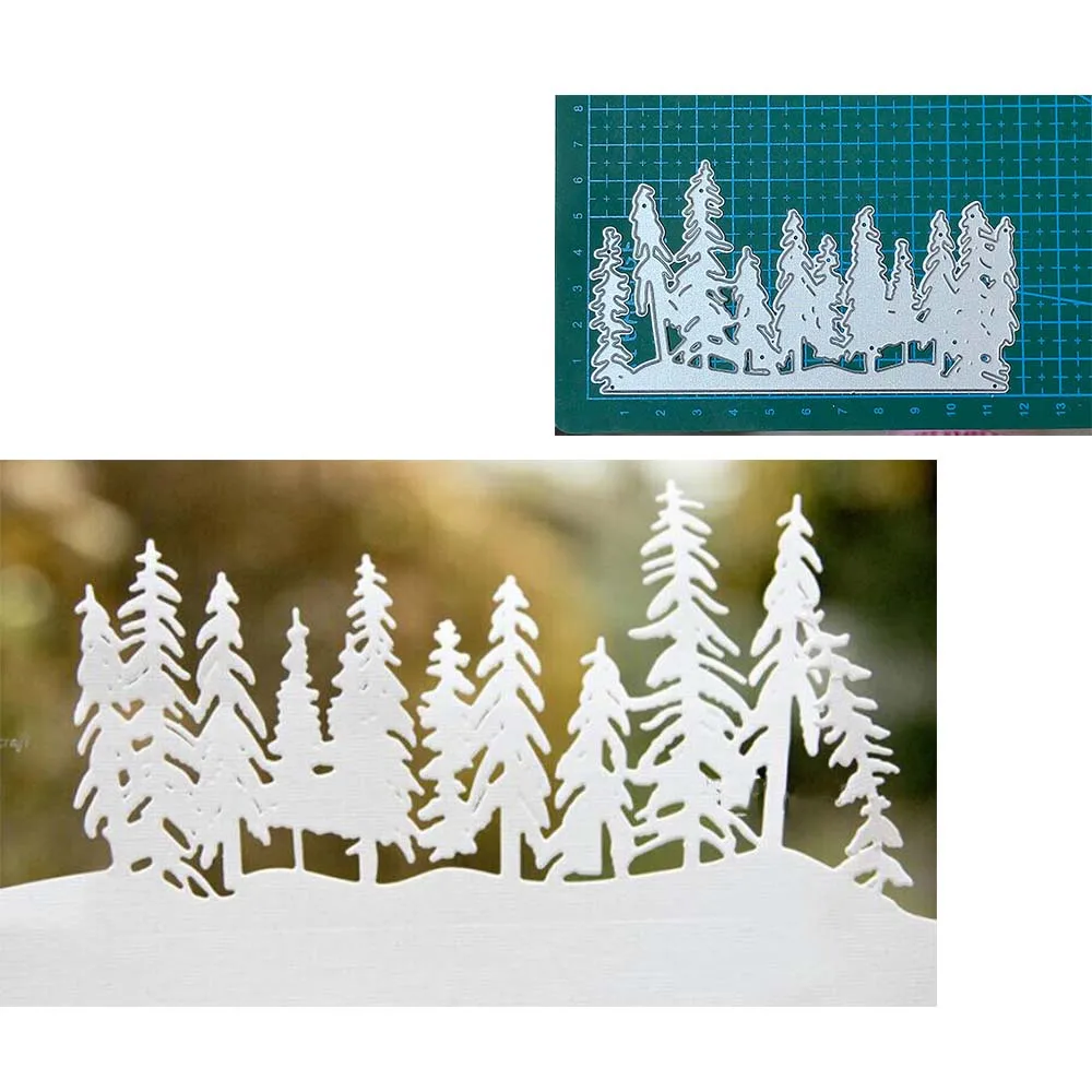 Металлические Штампы Для Скрапбукинга Мотивы Деревьев И Океанских Волн