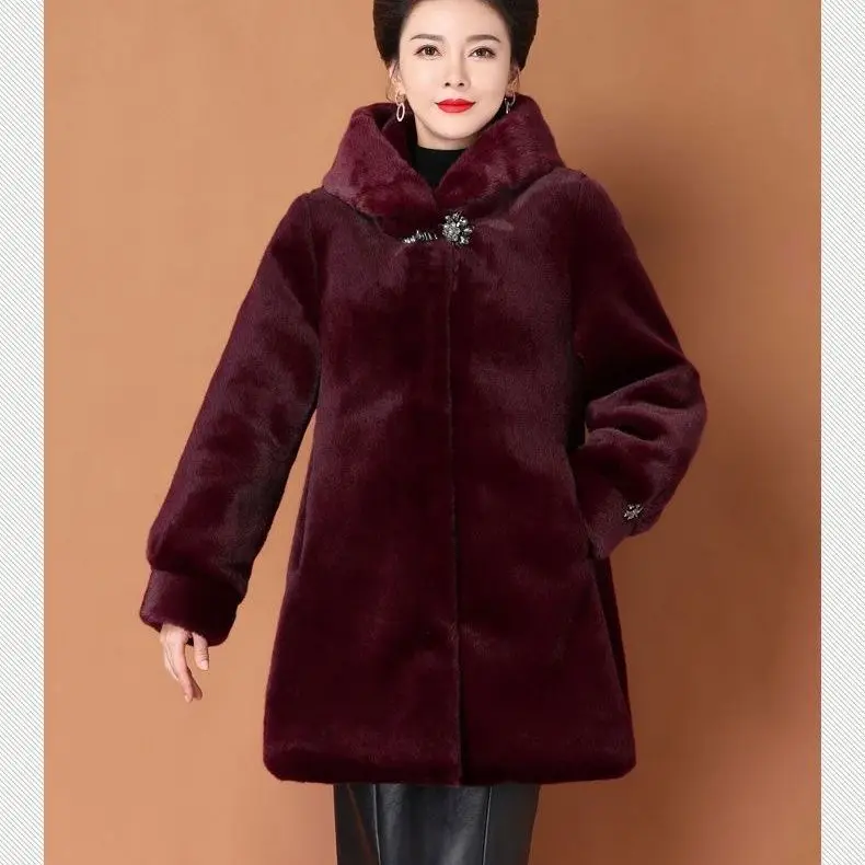 

Mink Fleece Jacket Autumn Winter Women's Cashmere Coat 2022 New Fashion Thick Mother Top Elegant Basic Jacket Hot Selling T46