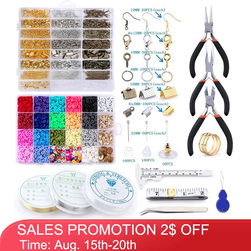Jewelry Findings Set Copper Wire Open Jump Tools DIY Rings Earring Necklace Hook Beaded Bracelet Jewellery Making Supplies Kit