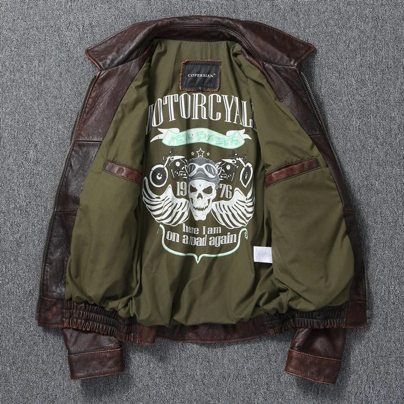 Мужская летная куртка Corium Air Force высокое качество винтажный потертый верхний слой