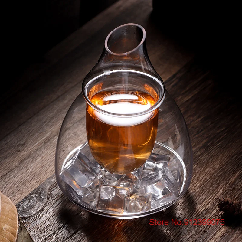 

Ice Cooling Wine Decanter Dispenser Japanese Style Barware Glassware Small Capacity Clear Glass Sake Whiskey Bottle Flagon Pot
