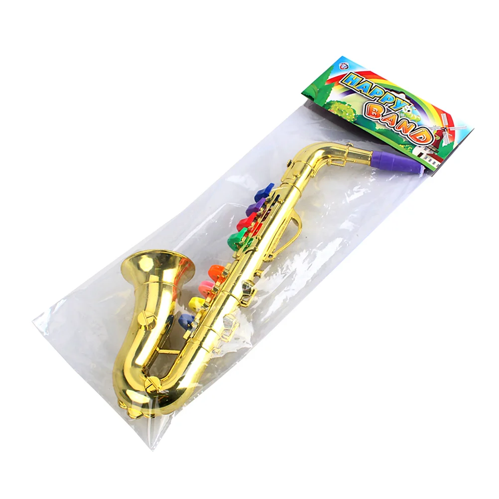 

Toddler Musical Instruments Trumpet Toy Plastic Copper Pipe Saxophone 8 Rhythms