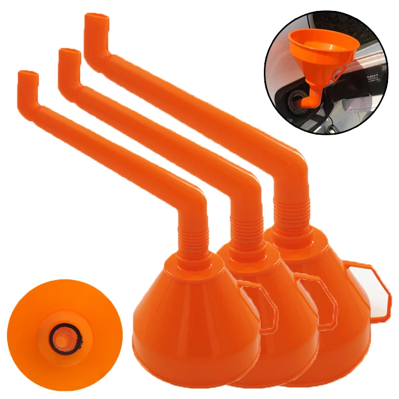 

130/145/160mm Universal Plastic Car Motorcycle Refuel Gasoline Engine Oil Funnel With Filter Car Repair Filling Tools Wholesale