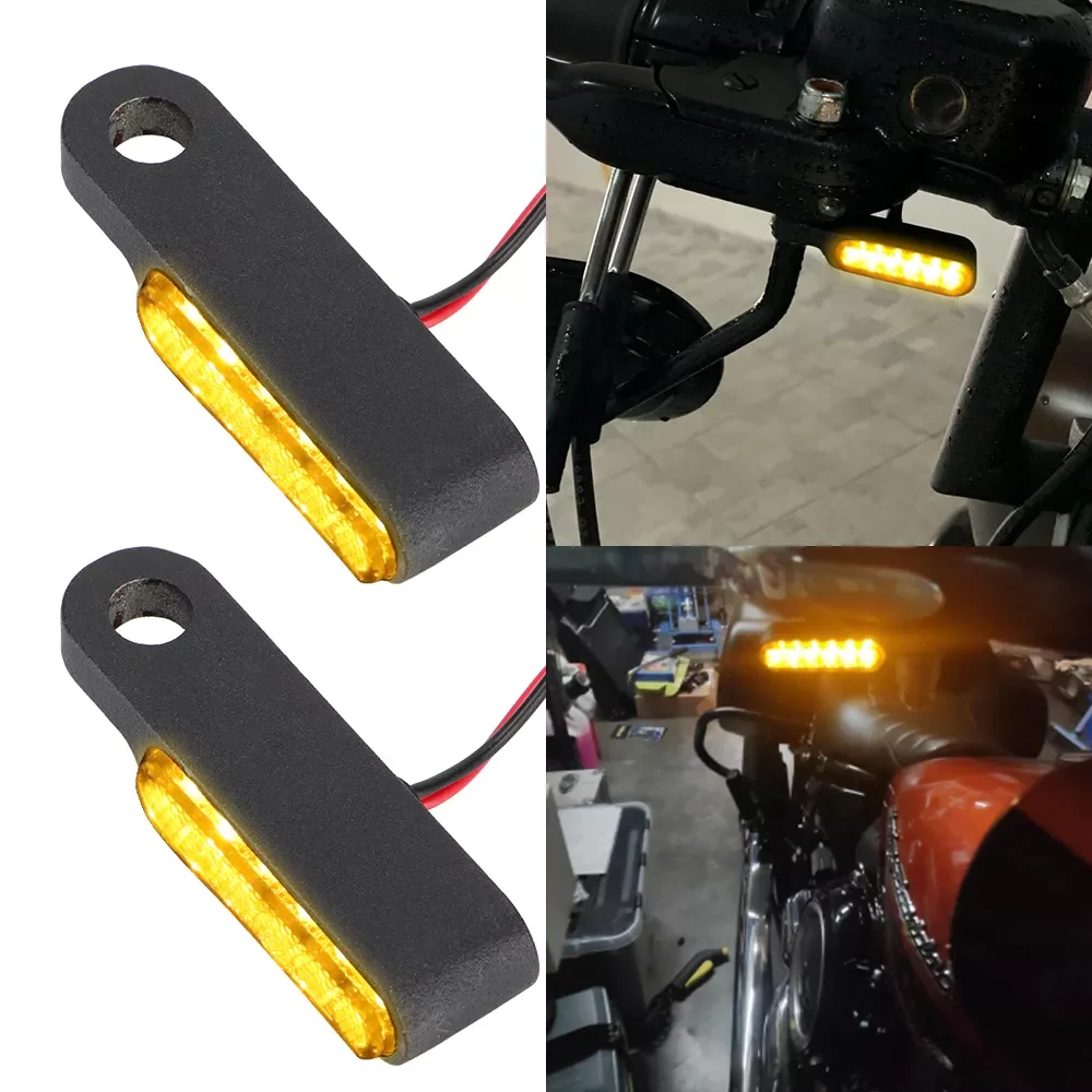 

2PCS LED Turn Signal Light Mini Motorcycle Signal Lamp Indicators Handlebar Blinker DC 12V For Cafe Racer Scooter ATV Motobike