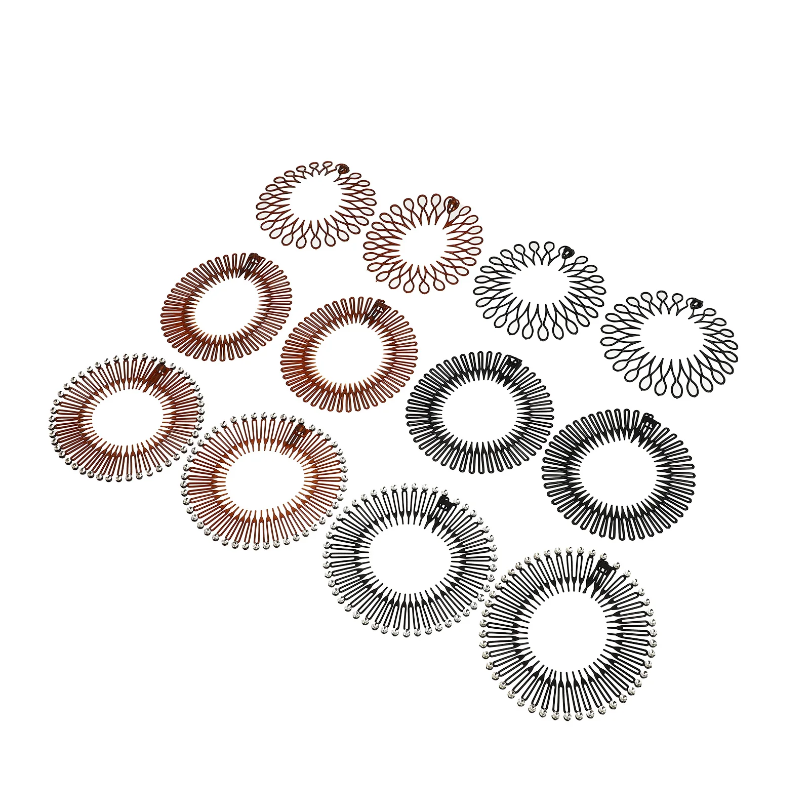 

12 Pcs Spring Comb Stretch Circle Hairband Round Circular Headband Skin Care European Fashion