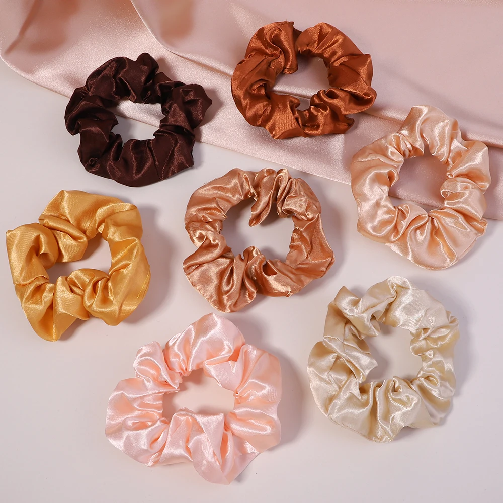 

4 Inches Women Multicolor Silk Scrunchie Elastic Handmade Hair Band Ponytail Holder for Adult Hairband Headband Hair Accessories