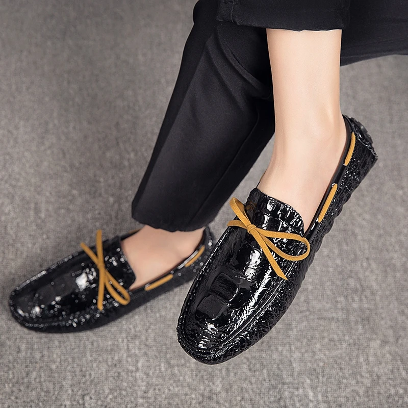 Кожаные мужские повседневные лоферы летние топ-сайдеры слипоны на плоской