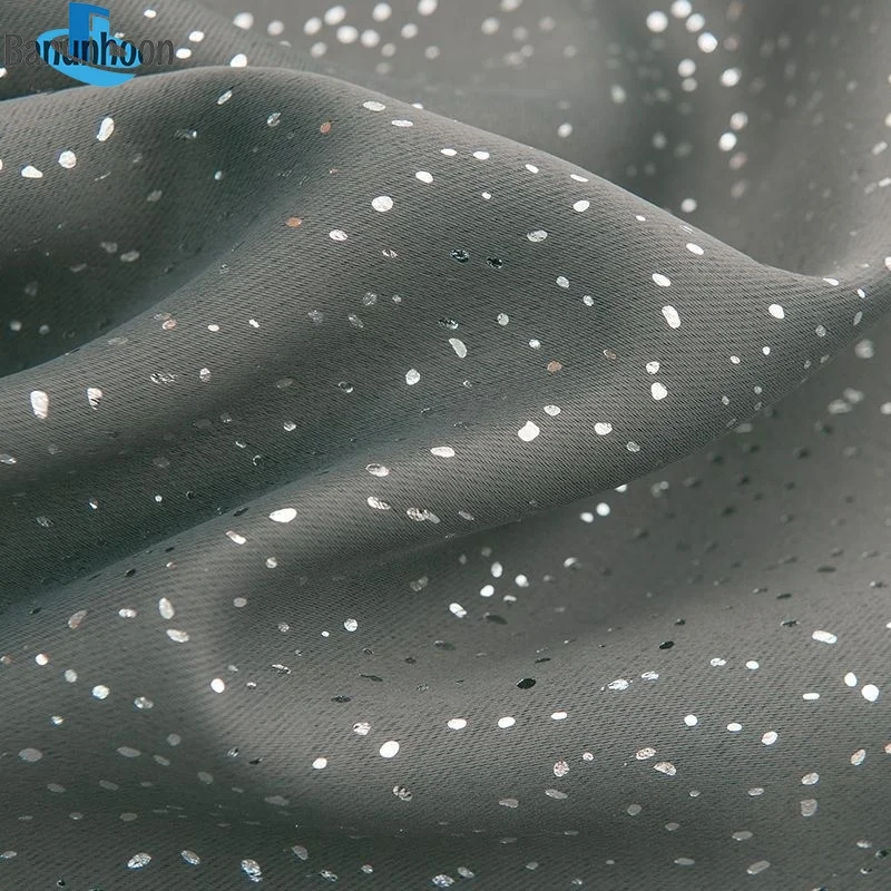 Темно-серые блестящие серебряные Звездные узоры светонепроницаемые занавески s