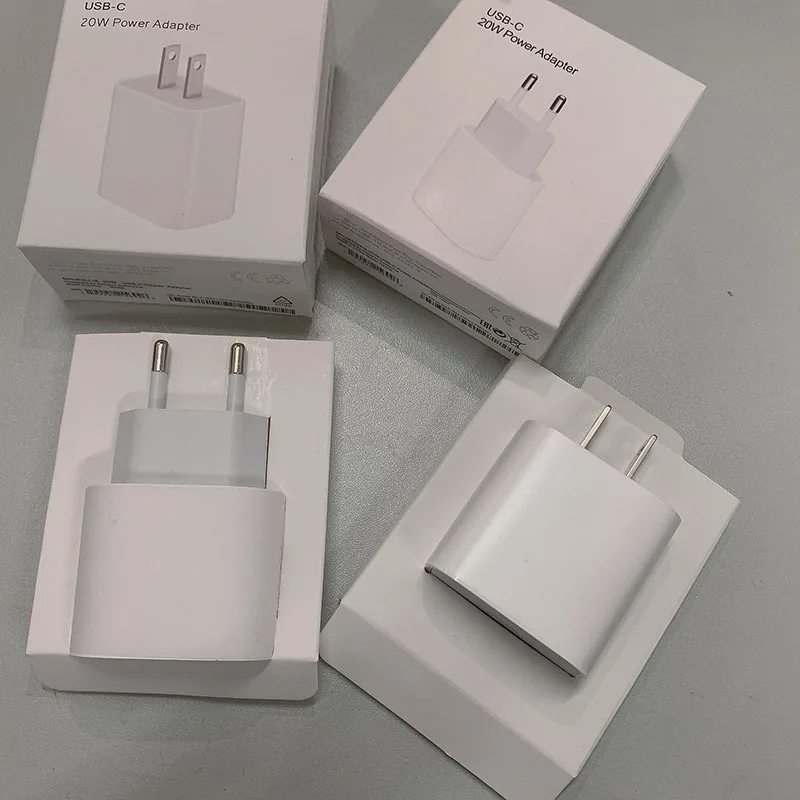 

10pcs/lot 20w PD Charger Fast Charging Original EU US Plug For Phone 12 pro max 11 Pro XS XR 12 Mini With Retail Packaging