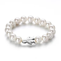 skqir custom lover name boy girl bracelets women pearl chain pulseira family jewelry kid bangle for couple love gifts berloque