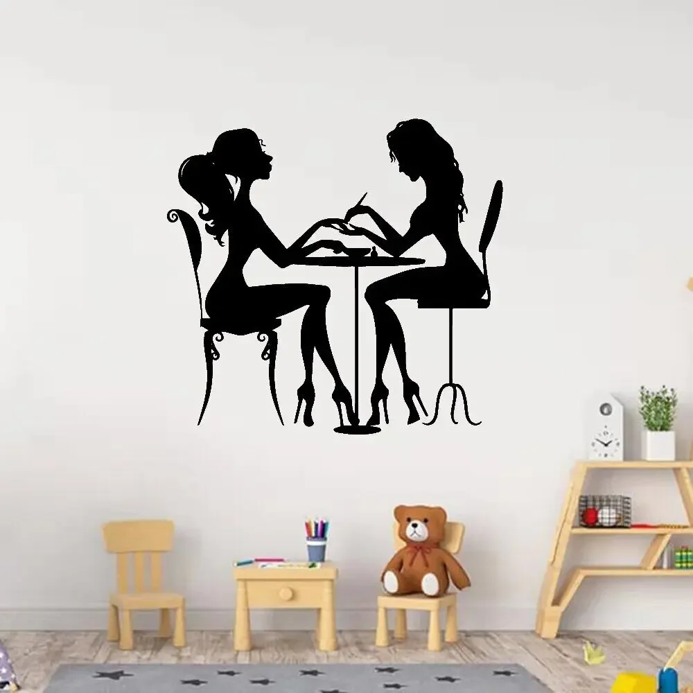 Виниловая съемная наклейка на стену для салона красоты ногтей настенный декор