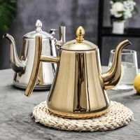 stainless steel teapot 1l1 5l tea kettlewith removable infuser for loose flower tea set coffee kettle for stovetop safe home