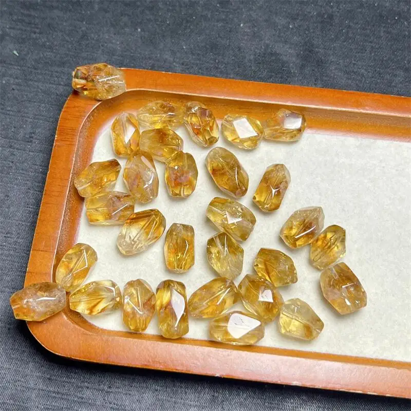 Натуральный цитрин резьба 5 шт. 13-18 мм