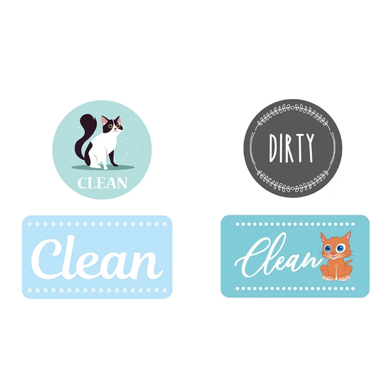 

4Pcs Dishwasher Magnet Clean Dirty Sign Shutter Only Changes Double Sided Flip Dishes Clean Dirty Sign