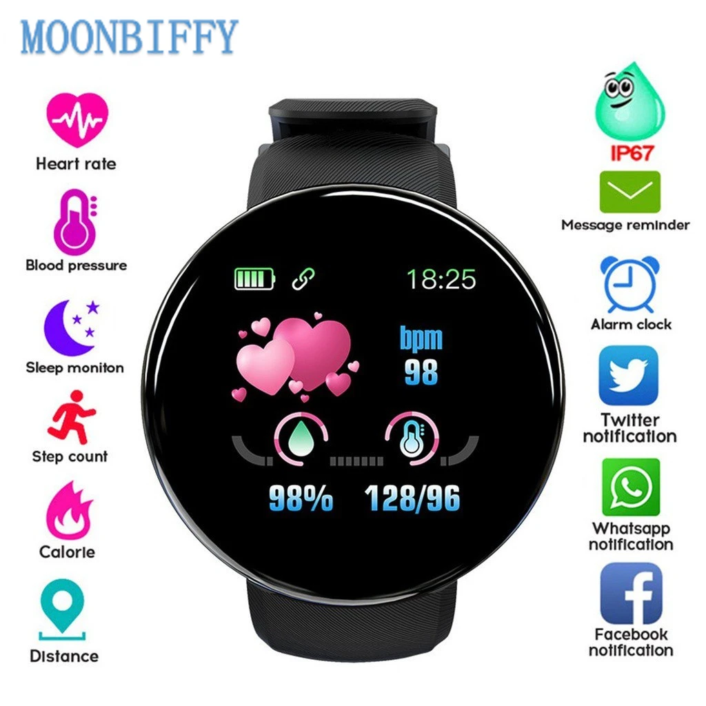 

ZL02D Smart Digital Watch for Men Women Kids Full Screen Bluetooth-Compatible Blood Pressure Monitor Fitness Tracker Waterproof