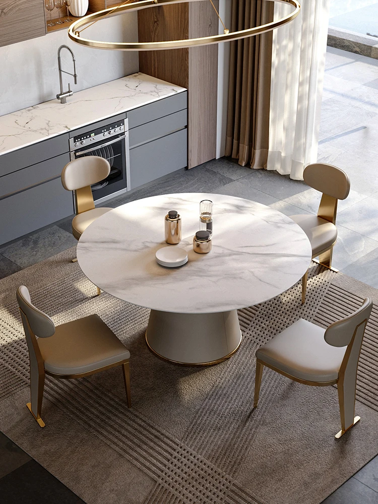 

Светильник экстравагантный каменный стол, современный простой круглый стол, домашний высококлассный стол с яркими скалами