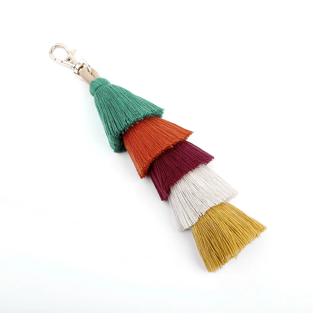 3 Pcs Colorful Tassel Handmade Boho Bag Charm Pendant for Women's  Handbag Purse Totebag Decor Key Chain Charm