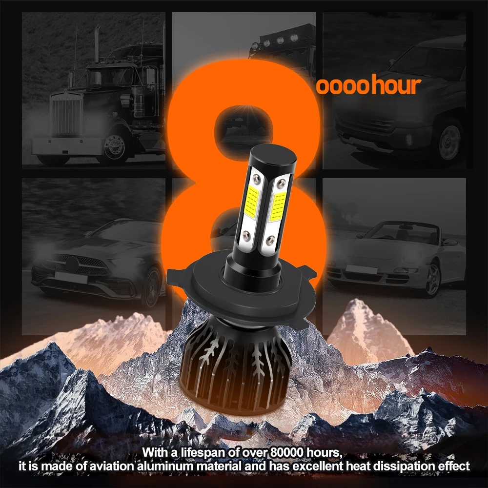 2 шт. Turbo 30000Lm автомобильные фары светодиодные лампы CANBUS Lights H4 HiLo Beam для Jeep Patriot 2010