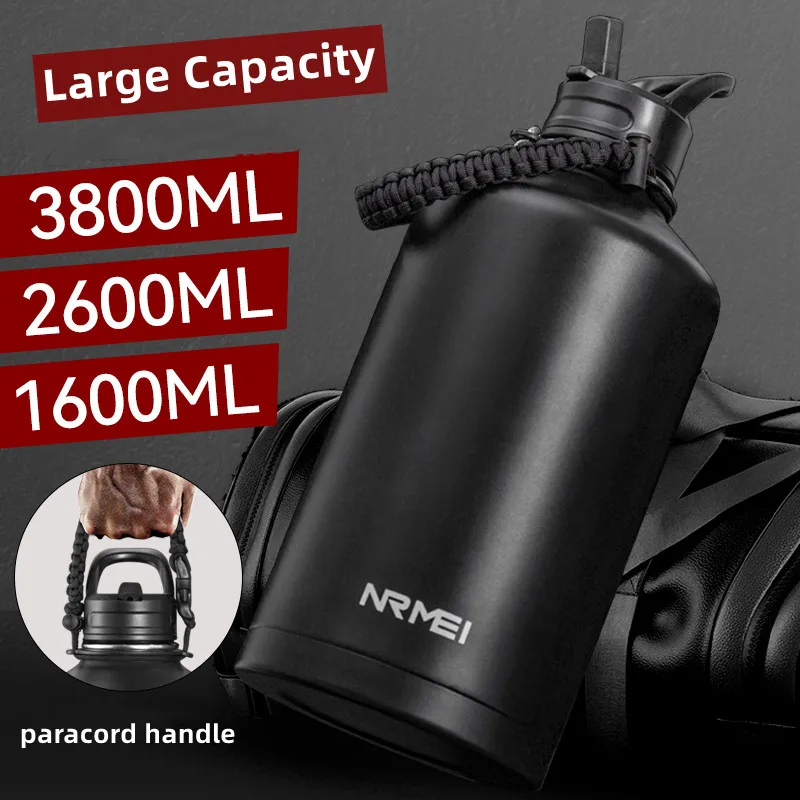 Stainless Steel Portable Straw Thermos Bottle Outdoor Sports