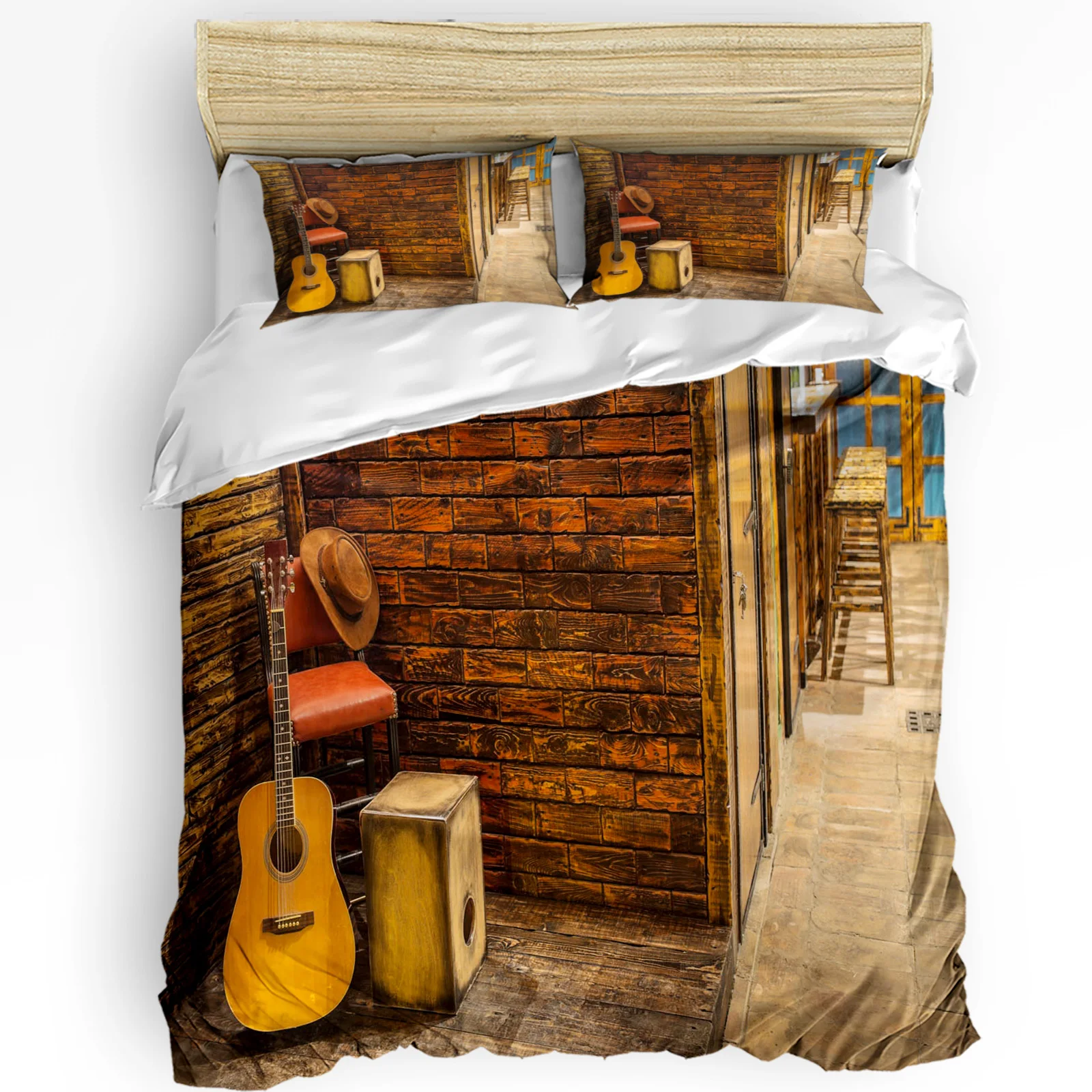 

Guitar Items Wall Bricks Printed Comfort Duvet Cover Pillow Case Home Textile Quilt Cover Boy Kid Teen Girl 3pcs Bedding Set