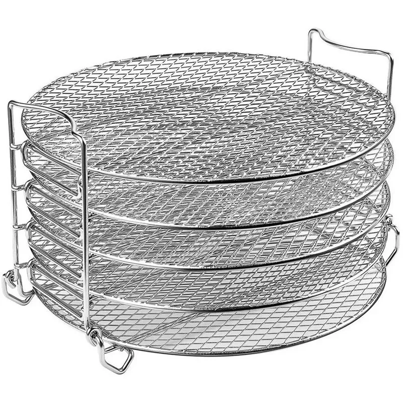 

Dehydrator Stand, Grill Stand Air Fryer with Five Stackable Layers Food Grade for Dehydrator Rack Stainless Steel Stand Acce
