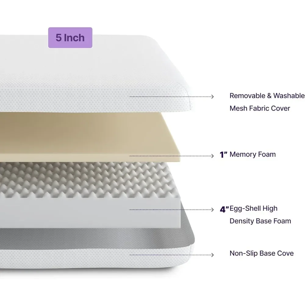5-дюймовый матрас с двумя матрасами белый эффектом памяти-средний на ощупь-матрас